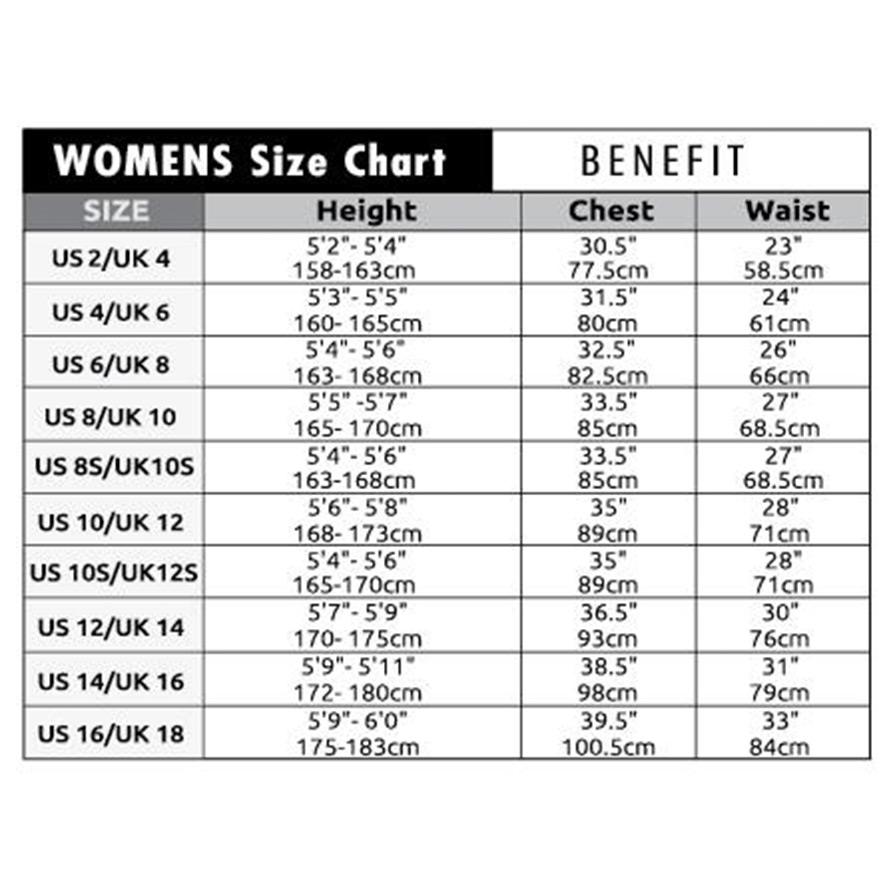 C-Skins Womens Wetsuit Size Chart