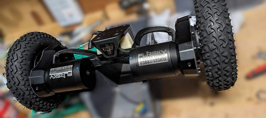 moon eskate drive fitted to matrix 3 trucks.