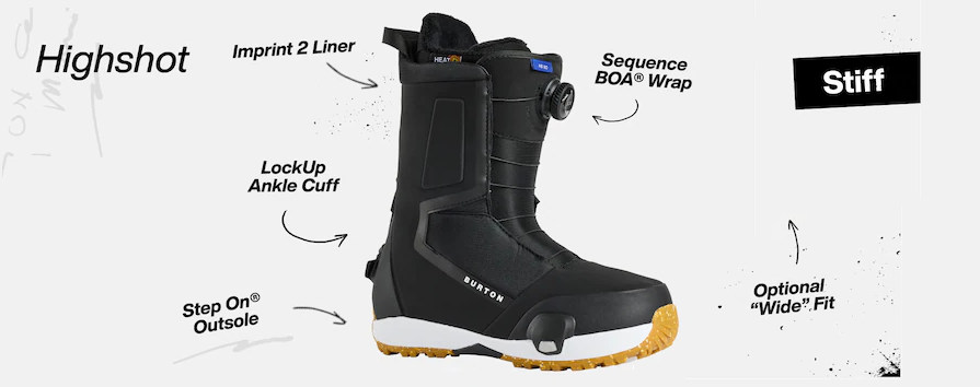 Burton Highshot Step On Black Mens Snowboard Boots