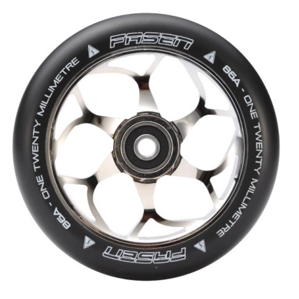 Fasen 120mm x 24mm Chrome Black Scooter Wheel