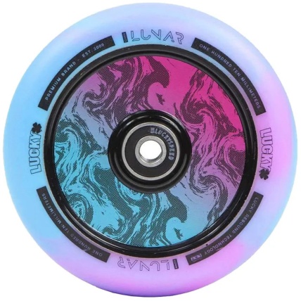 Lunar 110mm Rush Pink Blue Swirl Scooter Wheel