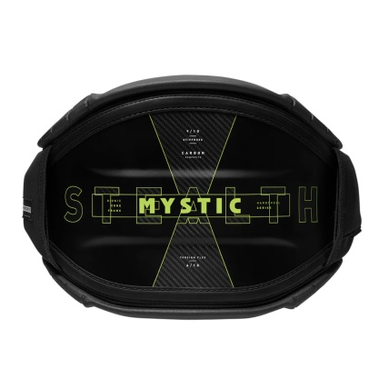 Mystic Stealth Black Lime Waist Hardshell Kite Harness back