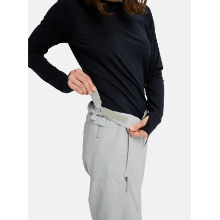 Burton Reserve 2L Womens Relaxed Pants Gray Cloud