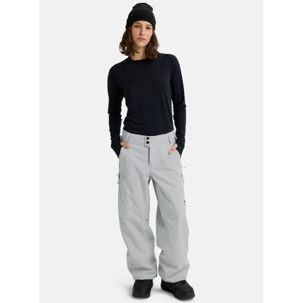 Burton Reserve 2L Womens Relaxed Pants Gray Cloud