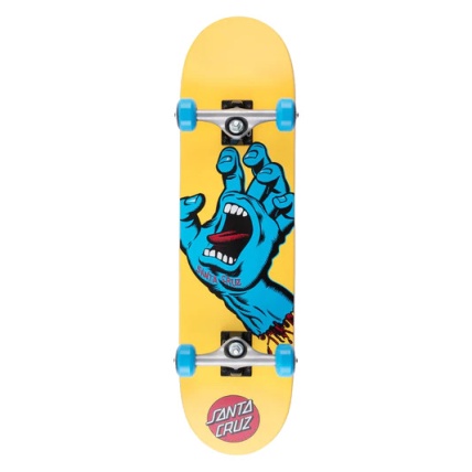 Santa Cruz Screaming Hand Yellow 7.75in Mini Skateboard